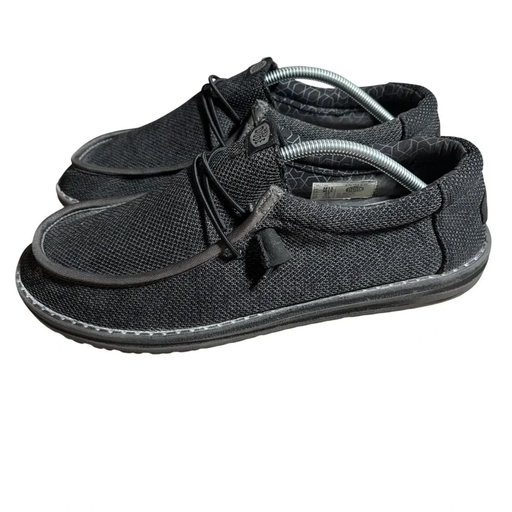 Hey Dude Wally Sox Micro Total Black Mens Shoes 13 Slip On Loafers Heritage Walk